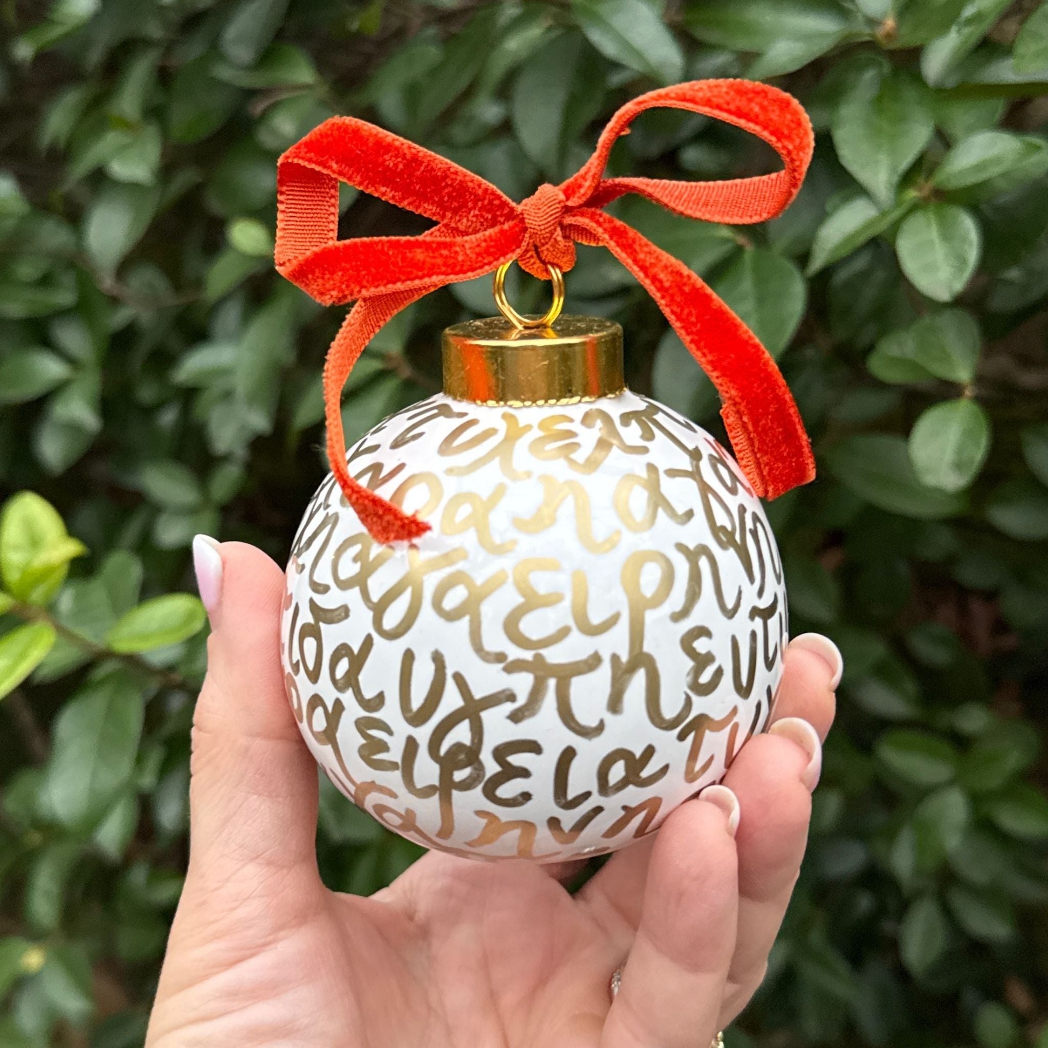 7 Wishes White Ball Ornament