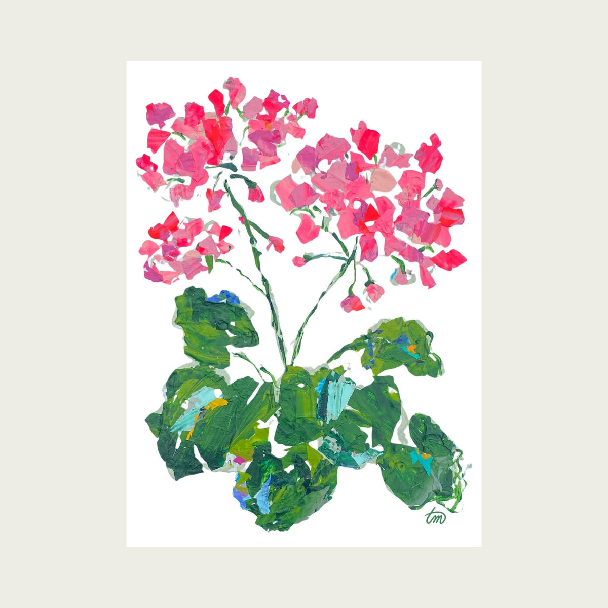 Blooming Girl Geranium Party Print