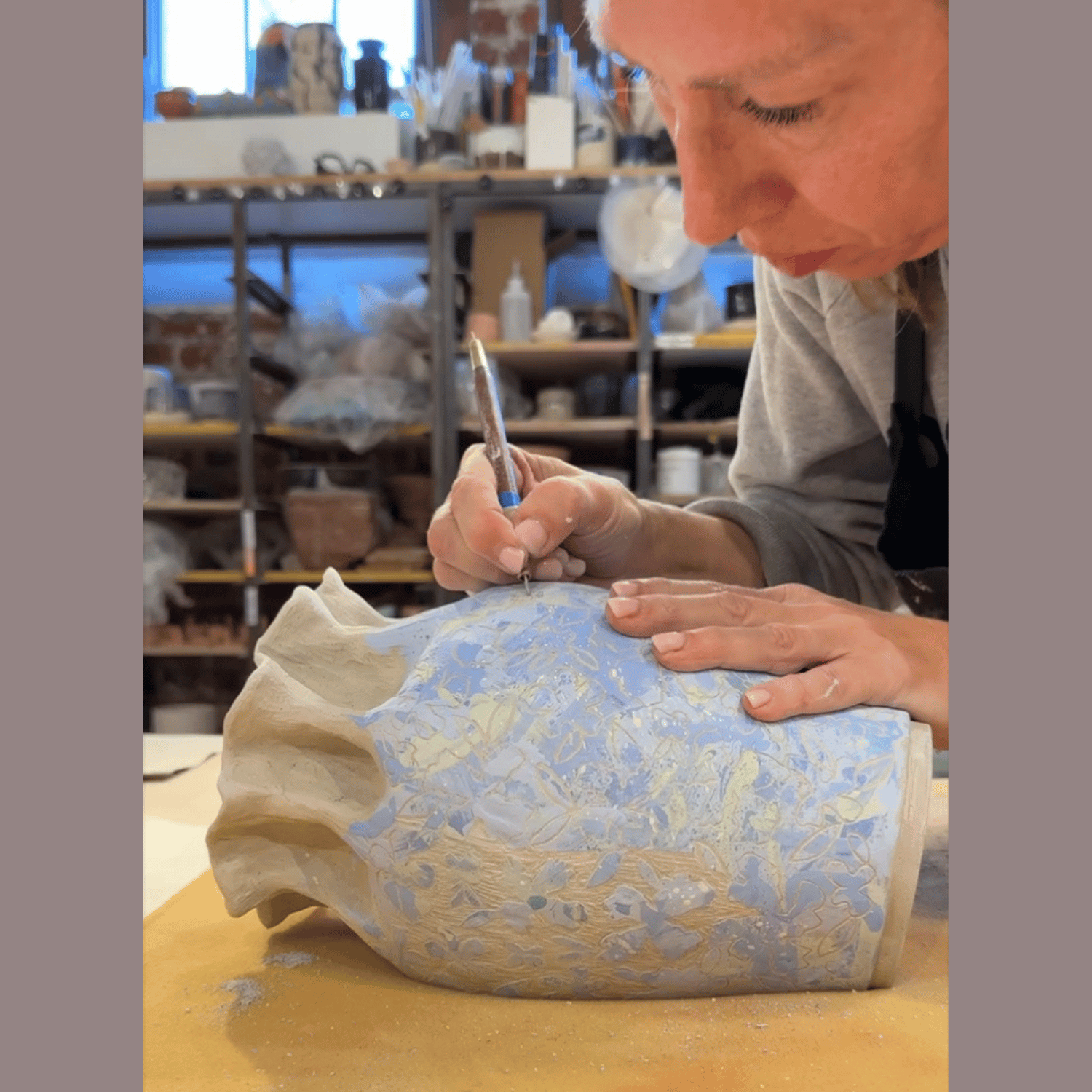 Blooming Girls Blue Vessel