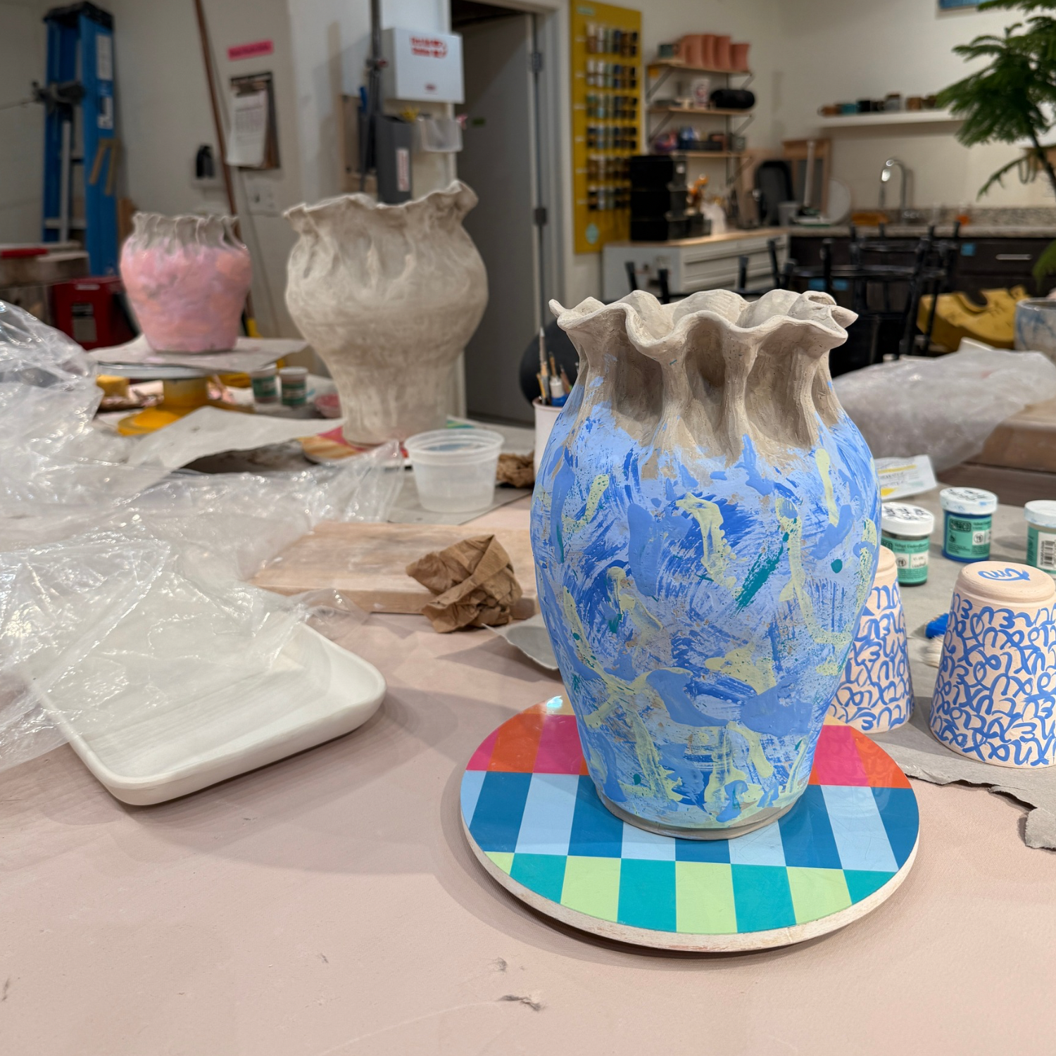 Blooming Girls Blue Vessel