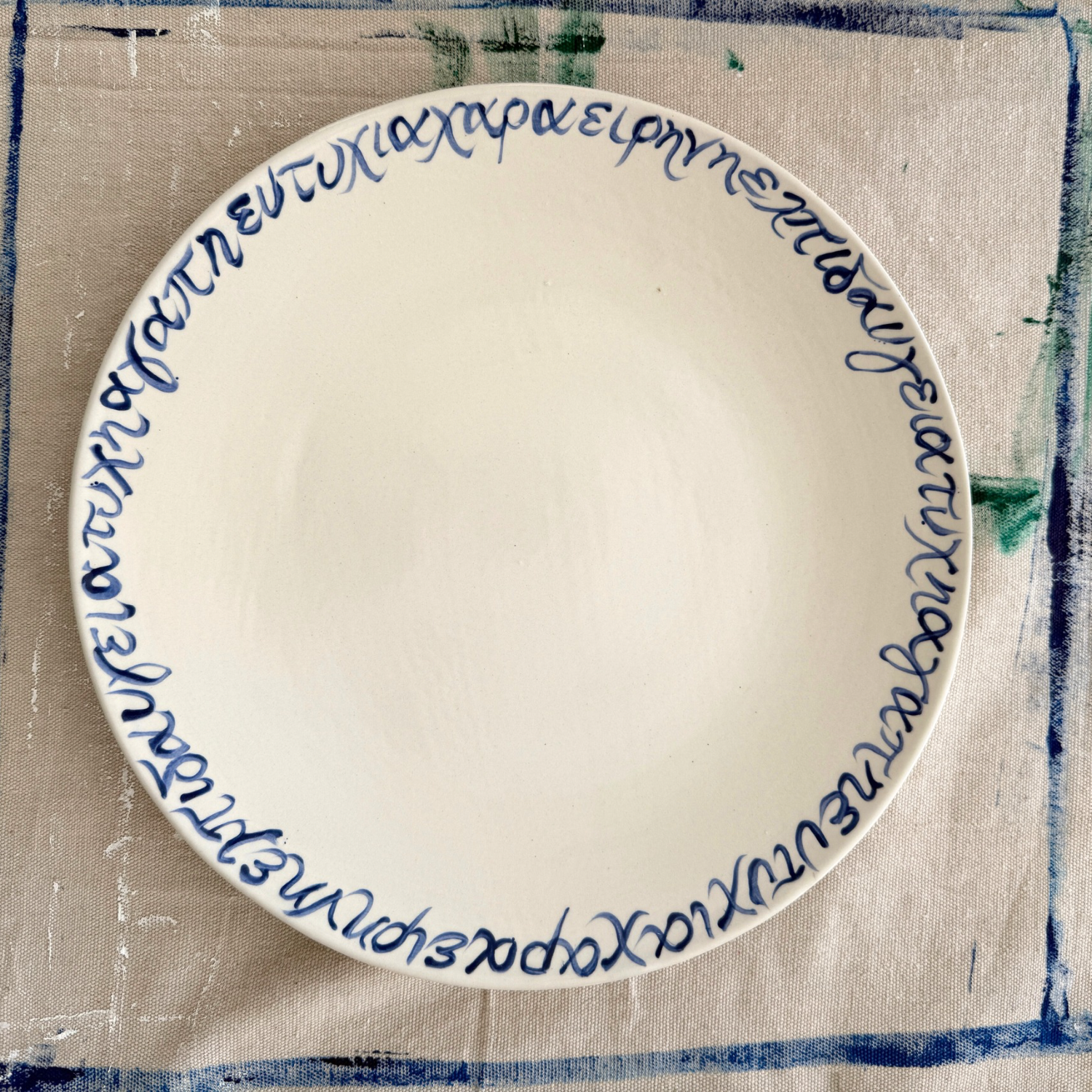 7 Wishes Round Blue Platter