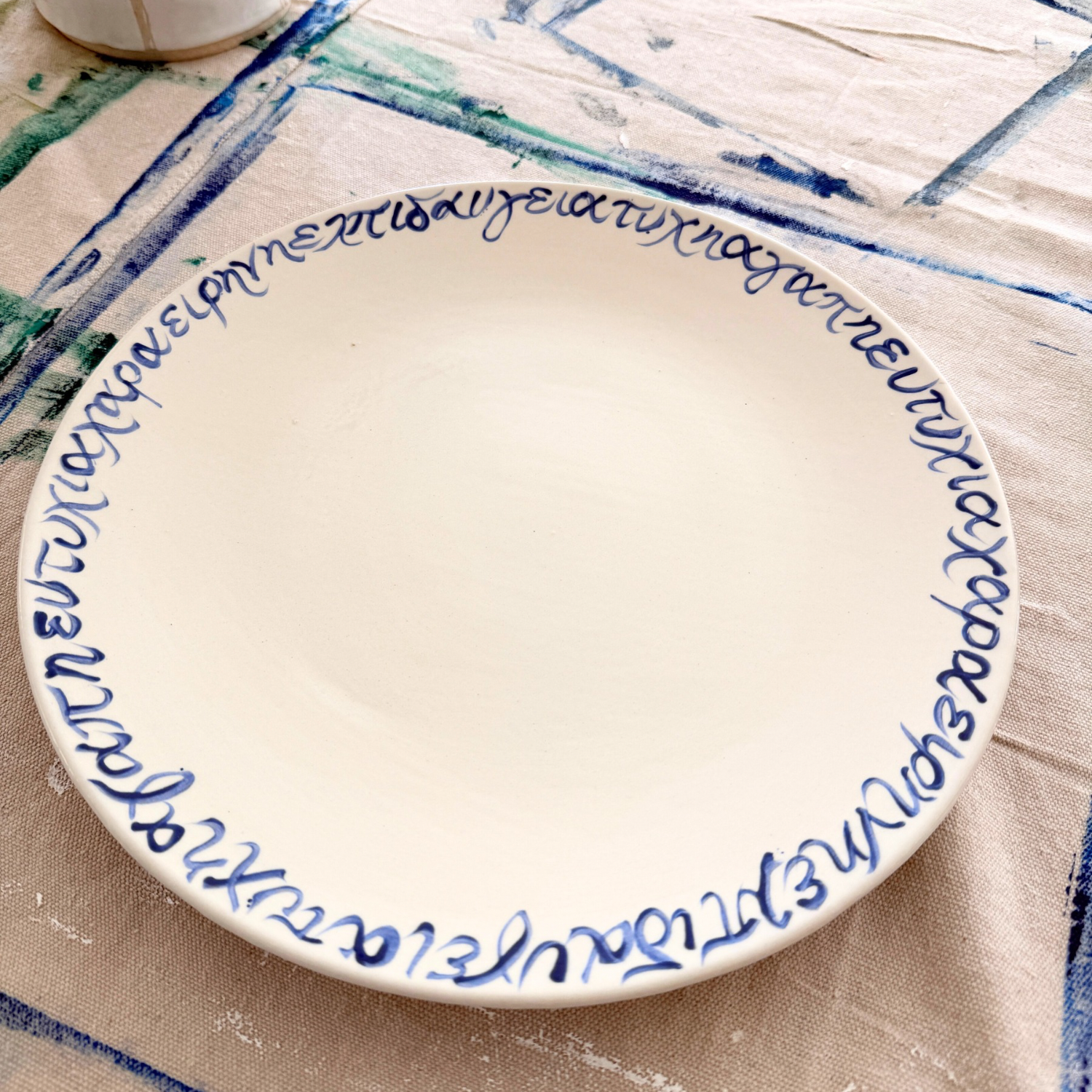 7 Wishes Round Blue Platter