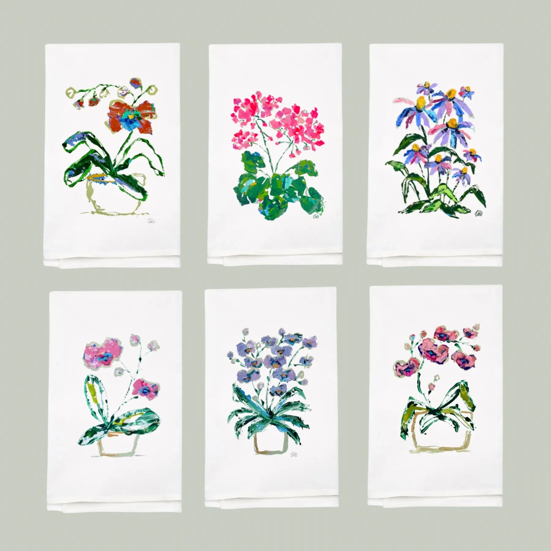 Blooming Girls Tea Towel